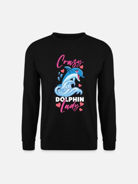 Dolphin Crazy Dolphin Lady - Unisex Sweatshirt - black