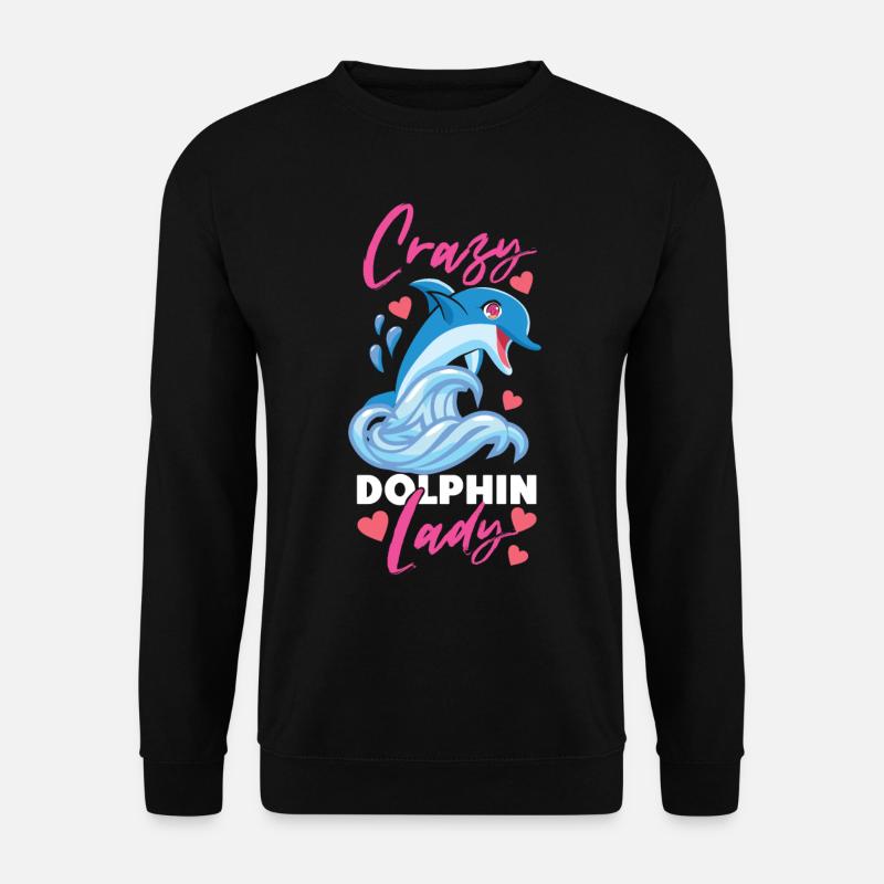 Dolphin Crazy Dolphin Lady - Unisex Pullover - Schwarz