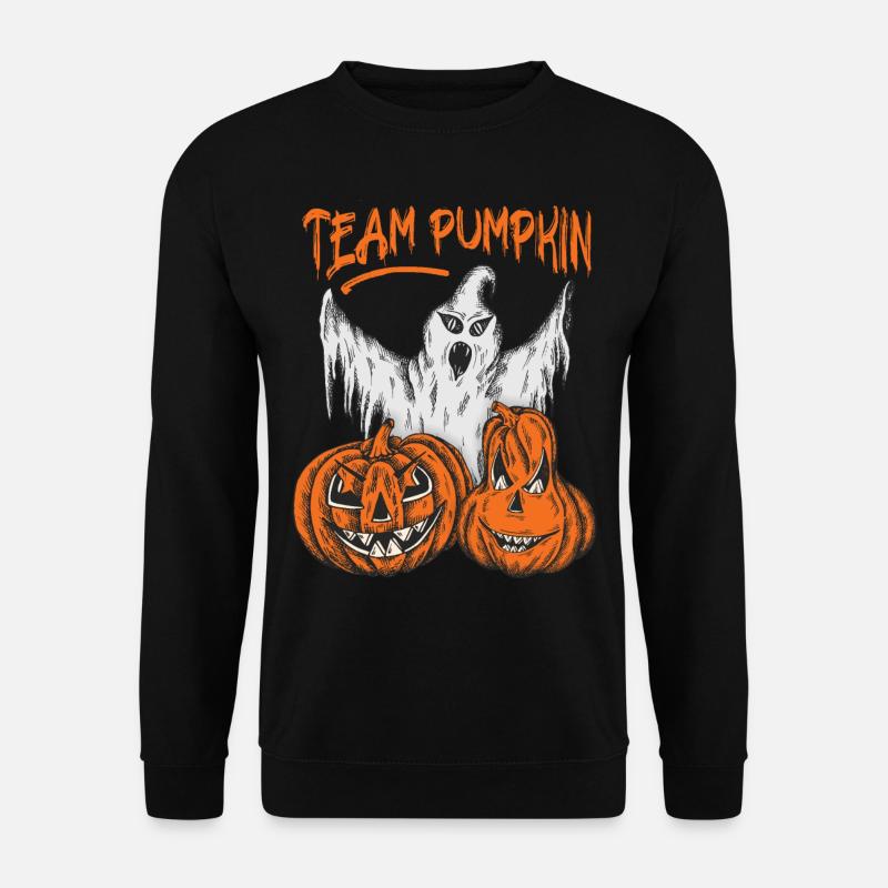 Ghost og græskar, siger Team Pumpkin Ghost - Unisex sweater - sort