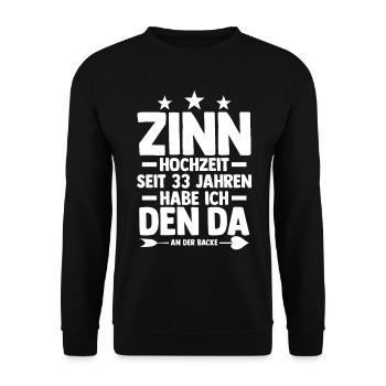 Ehe Zinnhochzeit 33 Jahre Verheiratet Hochzeitstag - Unisex Pullover - Schwarz - Vorne - Alina (178cm) & Michal (187cm)