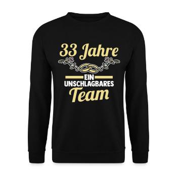 Ehe Zinnhochzeit 33 Jahre Verheiratet Hochzeitstag - Unisex Pullover - Schwarz - Vorne - Alina (178cm) & Michal (187cm)
