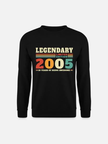 Legendär seit 2005 Vintage Geburtstagsgeschenk - Unisex Pullover - Schwarz