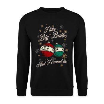 J’aime Big Bulbs et je ne peux pas mentir - Noël - Sweat-shirt Unisexe - noir - Devant - Alina (178cm) & Michal (187cm)