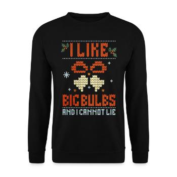 J’aime Big Bulbs et je ne peux pas mentir - Noël - Sweat-shirt Unisexe - noir - Devant - Alina (178cm) & Michal (187cm)