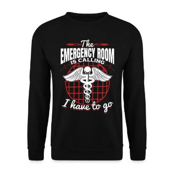 The Emergency Room Is Calling - Emergency Nurse - Unisex Sweatshirt - black - Front - Alina (178cm) & Michal (187cm)
