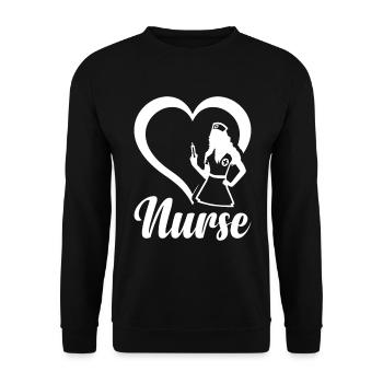 Infirmière avec Cœur Infirmière Infirmière Coeur - Sweat-shirt Unisexe - noir - Devant - Alina (178cm) & Michal (187cm)