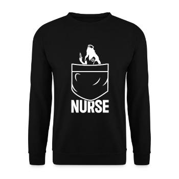 Hospice Nurse Hospital Nurse Geriatric Nurse - Unisex Pullover - Schwarz - Vorne - Alina (178cm) & Michal (187cm)