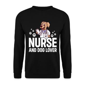 Nurse and Dog Lover - Nursing Nurse Dog Owner - Unisex Sweatshirt - black - Front - Alina (178cm) & Michal (187cm)