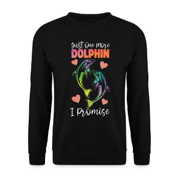 Dolphin Just One More Dolphin I - Unisex Sweatshirt - black - Front - Alina (178cm) & Michal (187cm)