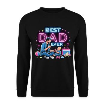 Best Dad Ever - Unisex Sweatshirt - black - Front - Alina (178cm) & Michal (187cm)