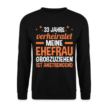 Ehe Zinnhochzeit 33 Jahre Verheiratet Hochzeitstag - Unisex Pullover - Schwarz - Vorne - Alina (178cm) & Michal (187cm)