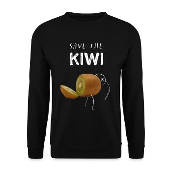 Save the Kiwi Fruits Bird New Zealand Travel - Unisex Sweatshirt - black - Front - Alina (178cm) & Michal (187cm)