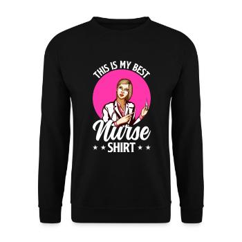 This Is My Best Nurse Shirt - Nursing Best Nurse - Unisex Sweatshirt - black - Front - Alina (178cm) & Michal (187cm)