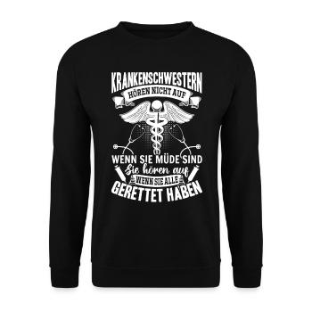 Arzthelferin Krankenhaus Lustige Krankenschwester - Unisex Pullover - Schwarz - Vorne - Alina (178cm) & Michal (187cm)