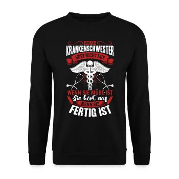 Arzthelferin Krankenhaus Lustiges Krankenschwester - Unisex Pullover - Schwarz - Vorne - Alina (178cm) & Michal (187cm)