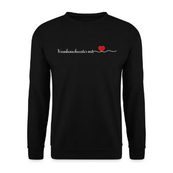 Krankenschwester mit Herz - Arzthelferin Krankensc - Unisex Pullover - Schwarz - Vorne - Alina (178cm) & Michal (187cm)
