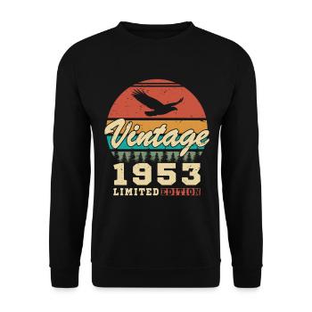 Vintage 1953 Birthday Gift Vintage 1953 - Unisex Sweatshirt - black - Front - Alina (178cm) & Michal (187cm)