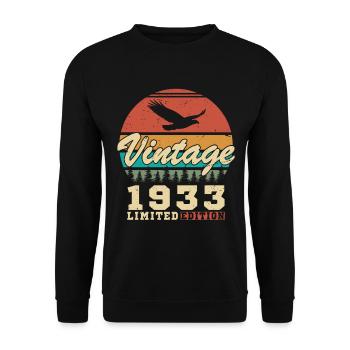 Vintage 1933 Vintage cadeau d’anniversaire rétro - Sweat-shirt Unisexe - noir - Devant - Alina (178cm) & Michal (187cm)