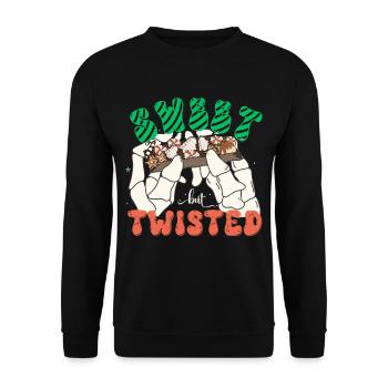 DOUX MAIS TORDU, CADEAU DE NOËL - Sweat-shirt Unisexe - noir - Devant - Alina (178cm) & Michal (187cm)