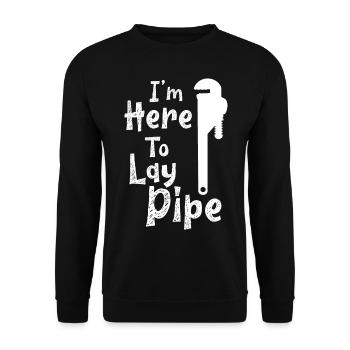 Je suis ici pour poser Pipe Plumber - Sweat-shirt Unisexe - noir - Devant - Alina (178cm) & Michal (187cm)