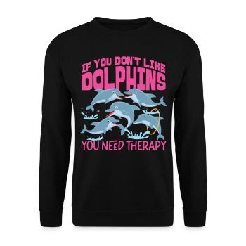 Dauphin si vous n’aimez pas les dauphins - Sweat-shirt Unisexe - noir - Devant - Alina (178cm) & Michal (187cm)