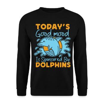 Dolphin Today's Good Mood Is - Unisex Pullover - Schwarz - Vorne - Alina (178cm) & Michal (187cm)