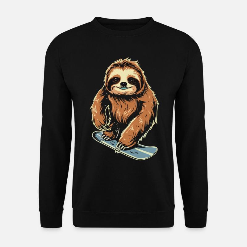 Snowboard Sloth: Cool descent - Unisex Sweatshirt - black