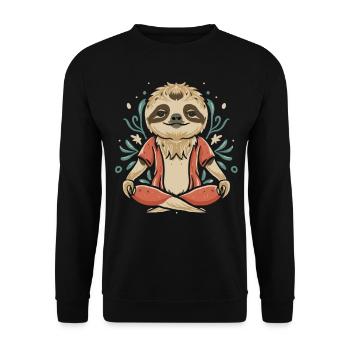 Sloth Yoga: Serenity Meets Pose - Unisex Sweatshirt - black - Front - Alina (178cm) & Michal (187cm)