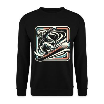Snowboard action: piste hero on the board - Unisex Sweatshirt - black - Front - Alina (178cm) & Michal (187cm)