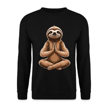 Sloth Yoga: Serenity Meets Pose - Unisex Sweatshirt - black - Front - Alina (178cm) & Michal (187cm)