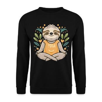 Zen Sloth: Yoga-Entspannung mit einem Twist - Unisex Pullover - Schwarz - Vorne - Alina (178cm) & Michal (187cm)