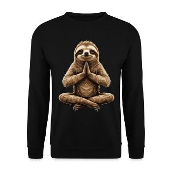 Sloth Yoga: Relaxation in Motion - Unisex Sweatshirt - black - Front - Alina (178cm) & Michal (187cm)