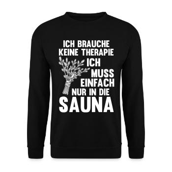 Wellness Saunagänger Saunieren Saunierer Sauna - Unisex Pullover - Schwarz - Vorne - Alina (178cm) & Michal (187cm)