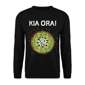 Kia Ora Kiwi New Zealand Fruits Fruit Costume Replacement - Unisex Sweatshirt - black - Front - Alina (178cm) & Michal (187cm)