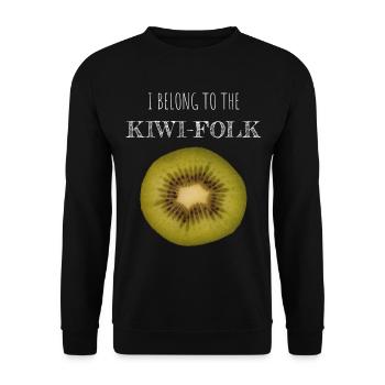 Kiwi Neuseeländer Neuseeländerin Früchte Frucht - Unisex Pullover - Schwarz - Vorne - Alina (178cm) & Michal (187cm)