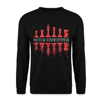 Schachmeister Schach Schachspieler Matt-Liebhaber - Unisex Pullover - Schwarz - Vorne - Alina (178cm) & Michal (187cm)