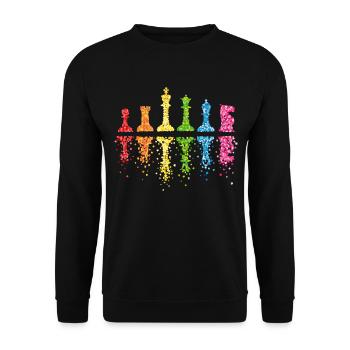 Chess, Chess Player, Chess Player, Rainbow - Unisex Sweatshirt - black - Front - Alina (178cm) & Michal (187cm)