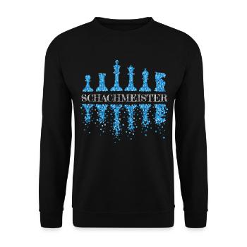 Schachmeister Schach Schachspieler Schachmatt - Unisex Pullover - Schwarz - Vorne - Alina (178cm) & Michal (187cm)