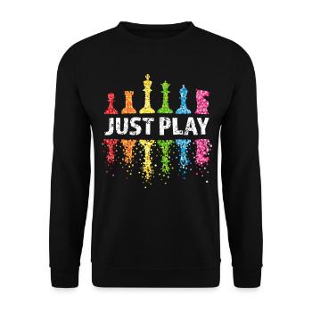Joueur d’échecs Joueur d’échecs LGBTQ Pride Arc-en-ciel - Sweat-shirt Unisexe - noir - Devant - Alina (178cm) & Michal (187cm)