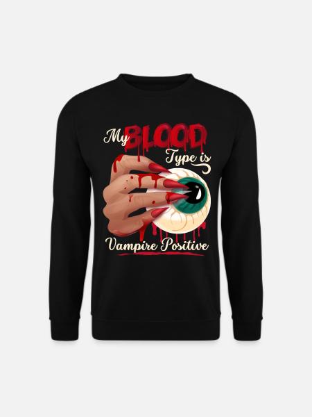 Vampir Blut, Blutsauger lustiger Spruch - Unisex Pullover - Schwarz