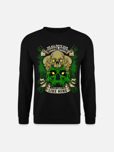 Totenköpfe, Skull, lustiger Spruch, Totenschädel - Unisex Pullover - Schwarz