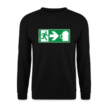 Emergency Exit Beer - Unisex Sweatshirt - black - Front - Alina (178cm) & Michal (187cm)
