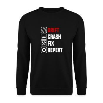 Driften crashen reparieren wiederholen - Unisex Pullover - Schwarz - Vorne - Alina (178cm) & Michal (187cm)