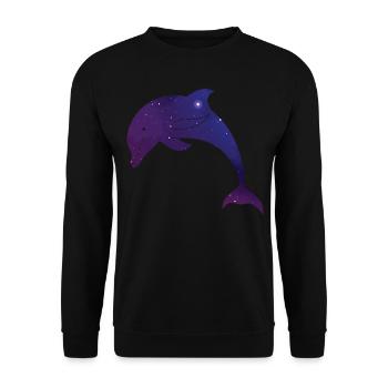 Galaxie de l’espace Dolphin - Sweat-shirt Unisexe - noir - Devant - Alina (178cm) & Michal (187cm)