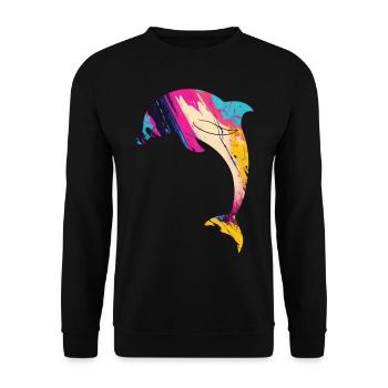 Dolphin - Unisex Pullover - Schwarz - Vorne - Alina (178cm) & Michal (187cm)