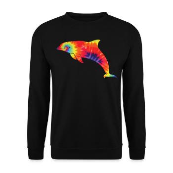 Dolphin Tie Dye - Unisex Sweatshirt - black - Front - Alina (178cm) & Michal (187cm)
