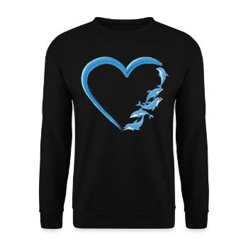 Coeur de dauphin - Sweat-shirt Unisexe - noir - Devant - Alina (178cm) & Michal (187cm)