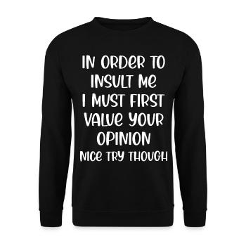 Drôle de dicton - Sweat-shirt Unisexe - noir - Devant - Alina (178cm) & Michal (187cm)