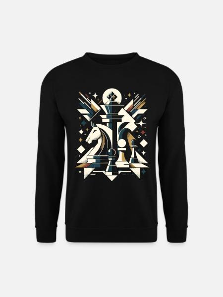 Geometric Chess Master Design - Unisex Sweatshirt - black
