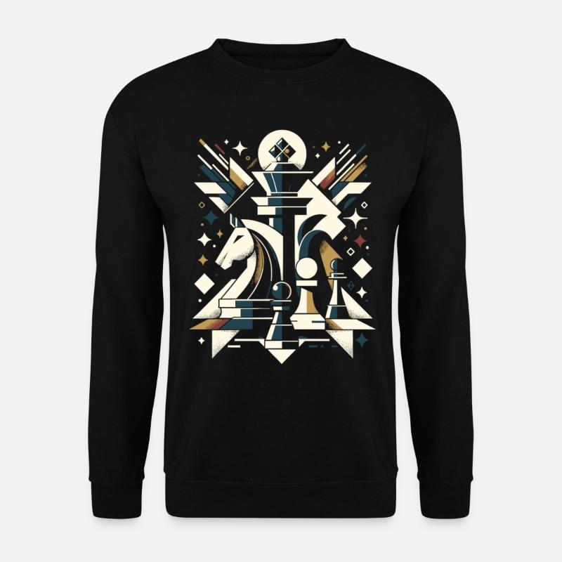 Geometric Chess Master Design - Unisex Sweatshirt - black